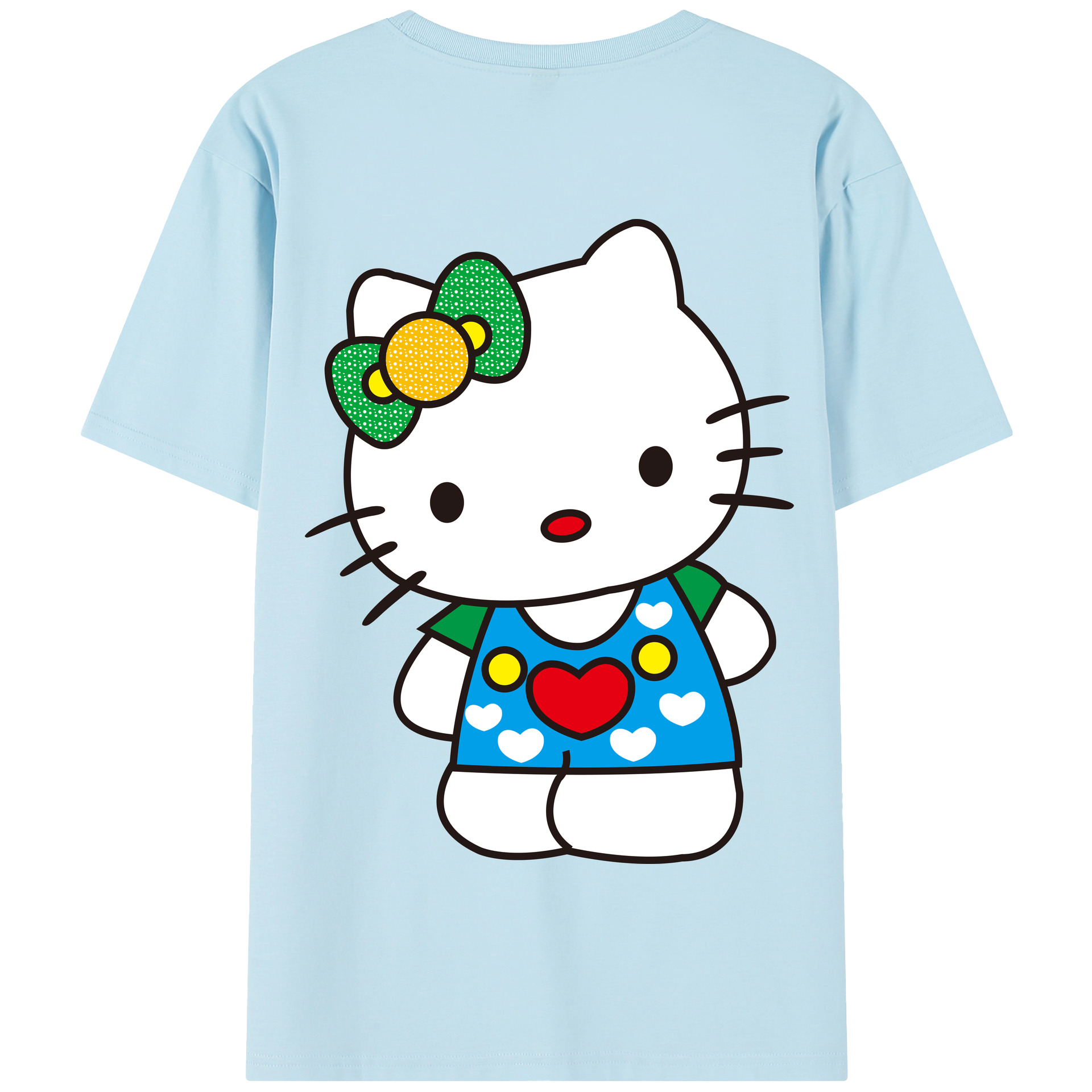 （画像用） Hello Kitty ハローキティ 綿100％半袖Tシャツ（背面プリント）